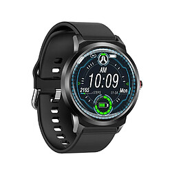 Chrono Smartwatch pour hommes et femmes-Montre-bracelet de fitness de 1,3 pouces Cadran DIY Montre étanche IP68 avec mesure de la pression artérielle Moniteur de fréquence cardiaque Moniteur de sommeil Podomètre pour téléphone mobile Android iOS(noir)