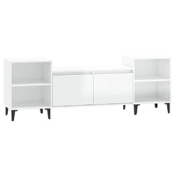 Maison Chic Meuble TV scandinave - Banc TV pour salon Blanc brillant 160x35x55 cm Bois d'ingénierie -MN99659