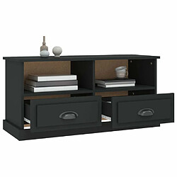 Maison Chic Meuble TV scandinave - Banc TV pour salon noir 93x35,5x45 cm bois d'ingénierie -MN33325 pas cher