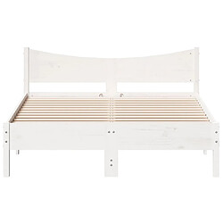 Acheter Vidaxl Cadre de lit blanc 140x190 cm bois de pin massif