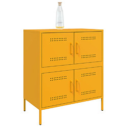 Avis vidaXL Buffet jaune moutarde 68x39x79 cm acier