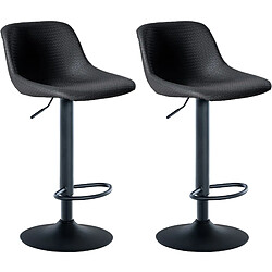 Non Lot de 2 tabourets de bar Loft simili cuir