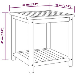 vidaXL Table d'appoint Bois d'acacia massif 45x45x45 cm pas cher