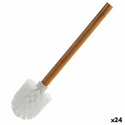 Berilo Brosse de salle de wc Marron Blanc Bambou (8 x 35,5 x 8 cm) (24 Unités)