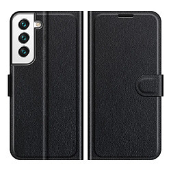 Etui en PU texture litchi, fermeture magnétique noir pour votre Samsung Galaxy S22 Plus