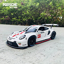 Universal 1: 24 Porsche 911 RSR Racing Model de voiture en alliage moulé sous pression Art Decoration Tools Cadeau Factory Licence | Voiture jouet moulée sous pression (blanc)