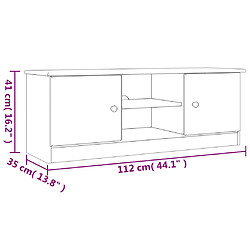 vidaXL Meuble TV ALTA blanc 112x35x41 cm bois massif de pin pas cher