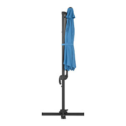 Avis Helloshop26 Parasol déporté rond diamètre 300 cm inclinable et pivotant bleu 14_0007600