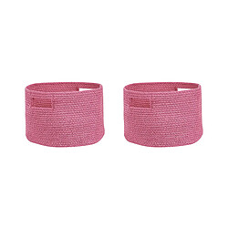 Beliani Lot de 2 paniers en coton rose d 30 cm CHINIOT