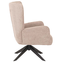 Avis Mendler Fauteuil lounge HWC-N65, fauteuil cocktail fauteuil rembourré fauteuil relax, pivotant, tissu/textile chenille métal ~ taupe