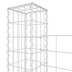 Acheter vidaXL Panier de gabion en forme de U avec 6 poteaux Fer 620x20x150 cm