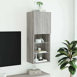 Acheter Maison Chic Meuble TV avec lumières LED, Banc TV pour salon, Meuble de rangement sonoma gris 40,5x30x102 cm -GKD23342