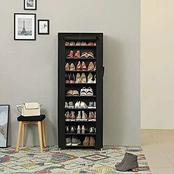 SONGMICS Armoire étagères à chaussures 10 couches avec housse 27 paires de chaussures Rangement Pratique en toile avec zip couleur noir 58 x 28 x 160cm RXJ10H