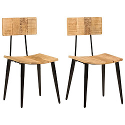 vidaXL Chaises à manger lot de 2 44x40x80 cm Bois de manguier solide 