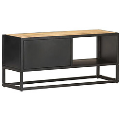 Acheter Maison Chic Meuble TV scandinave - Banc TV pour salon avec porte sculptée 90x30x40 cm Bois de manguier brut -MN25778