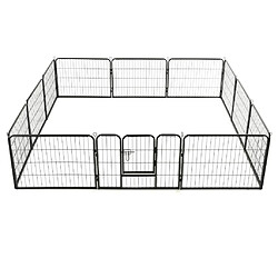 Acheter vidaXL Parc pour chiens 12 panneaux Acier 80 x 60 cm Noir