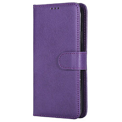 Wewoo Housse Coque Pour iPhone XR Étui de protection à rabat horizontal de couleur unie avec support et fentes cartes et portefeuille et cadre photo et lanière violet