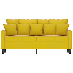 Avis Maison Chic Canapé à 2 places,Sofa de Salon,Canapé droit Jaune 140 cm Velours -GKD797723