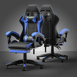 RATTANTREE Chaise de Gaming avec Repose-Pied, Chaise Gaming Racing, Dossier Inclinable à 155, Avec support lombaire, Fauteuil gamer Ergonomique, Siege Gaming avec Appui-tête, Noir Bleu pas cher