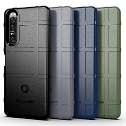 Coque en TPU texture de grille carrée anti-choc épaissir noir pour votre Sony Xperia 1 II