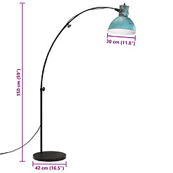 vidaXL Lampadaire 25 W bleu délavé 150 cm E27 pas cher