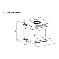 Kimex Rack mural 10'', 312 x 310mm, 4U