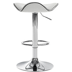 Decoshop26 Tabouret de bar x1 assise ergonomique en PVC blanc pied en trompette en métal aspect chromé 10_0005377 pas cher