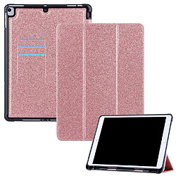 Etui en PU avec support tripliure et porte-stylo or rose pour votre Apple iPad 10.2 (2020)/(2019)/Air 10.5 pouces (2019)/Pro 10.5 pouces (2017)