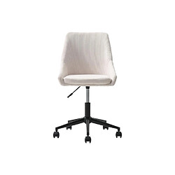 Vente-Unique Chaise de bureau - Velours côtelé - Crème et noir - Hauteur ajustable - MASURIE