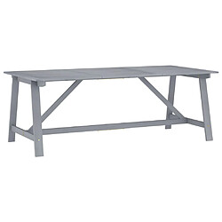 vidaXL Table à dîner de jardin Gris 206x100x74 cm Bois d'acacia massif