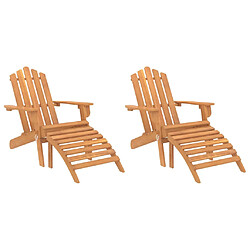 vidaXL Chaises Adirondack de jardin repose-pieds lot de 2 Bois acacia