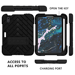 Coque en TPU motif losange, hybride avec béquille et lanière noir pour votre Apple iPad mini (2021)