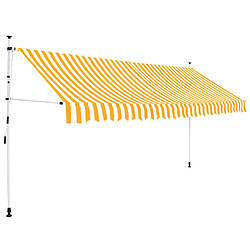 vidaXL Auvent rétractable manuel 400 cm Rayures oranges et blanches