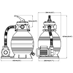 vidaXL Pompes à filtre à sable 2 pcs 400 W 11000 l/h pas cher