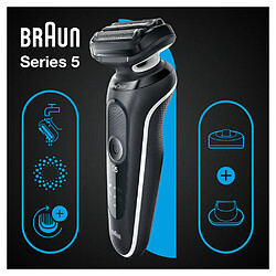 Braun - Rasoir Électrique Series 5 51-W4200cs - Avec Tondeuse De Précision & Base De Recharge - Blanc