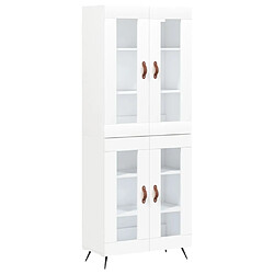 vidaXL Buffet haut Blanc 69,5x34x180 cm Bois d'ingénierie