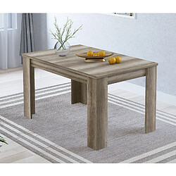 Pegane Table de salle à manger extensible coloris Chêne vieilli - Longueur 138 - 156 x Profondeur 88 x Hauteur 76 cm