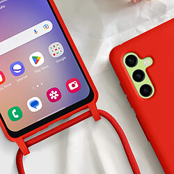 Avizar Coque Cordon pour Samsung Galaxy A54 5G Lanière Tour du Cou 80cm Rouge pas cher