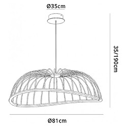 Luminaire Center Suspension Celeste Noir 1 ampoule 35cm