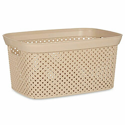 Kipit Panier à linge Beige Plastique 10 L 24 x 17 x 35 cm (24 Unités)