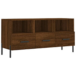 Maison Chic Meuble TV scandinave - Banc TV pour salon chêne marron 102x36x50 cm bois d'ingénierie -MN65593