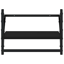 Acheter vidaXL Étagères murales avec barres 2 pcs noir 40x25x30 cm