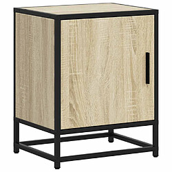 vidaXL Table de chevet chêne sonoma 40x31x50cm bois d'ingénierie métal