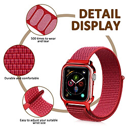 Acheter Wewoo Montre simple en nylon Mode Bracelet avec cadre pour Apple la série 4 40mm Rouge