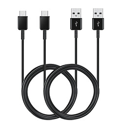 Câbles USB-C vers USB A Câble 1,5m Charge/Synchro Packs x2 Original Samsung Noir