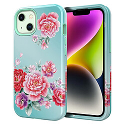 Coque en TPU anti-rayures, IMD pour votre iPhone 14 Plus - 10045 motif de fleurs