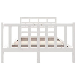 Acheter Maison Chic Lit adulte - Lit simple Cadre de lit,Structure du lit Contemporain Blanc Bois de pin massif 120x190 cm Petit Double -MN28490