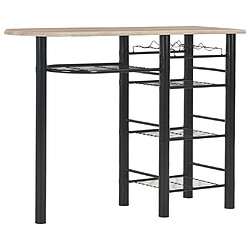 vidaXL Ensemble de bar avec étagères 3 pcs Bois et acier