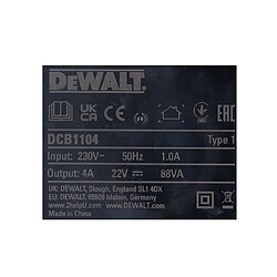 Avis DeWalt DCB 1104 Chargeur rapide 12 V / 18 V 4 A pour batteries Li-Ion