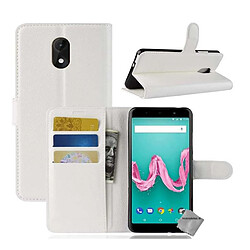 Htdmobiles Housse etui portefeuille pour Wiko Lenny 5 + film ecran - BLANC